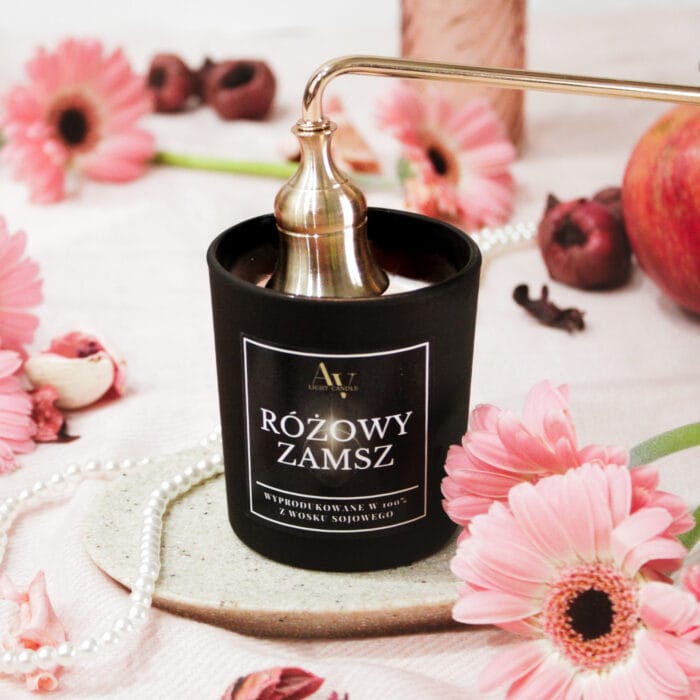 Gaszenie świecy Różowy Zamsz AV Light Candle eleganckim gasidłem