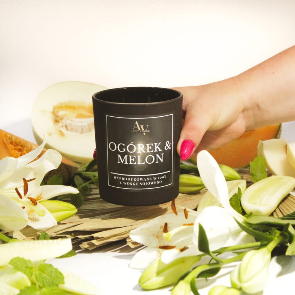 Świeca sojowa Ogórek & Melon Lumor 280 ml z dwoma knotami – AV Light Candle