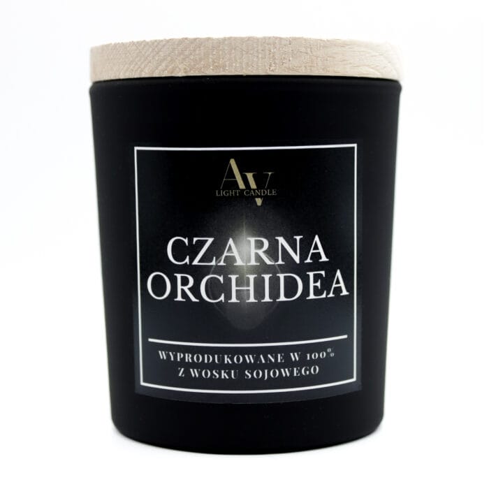 Świeca sojowa Czarna Orchidea AV Light Candle kolekcja Ember 130 ml – elegancki zapach w czarnym szkle