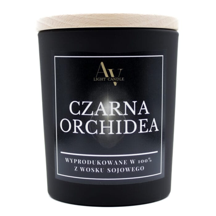 Duża świeca sojowa Czarna Orchidea AV Light Candle kolekcja Lumor 280 ml – luksusowy zapach z dwoma knotami
