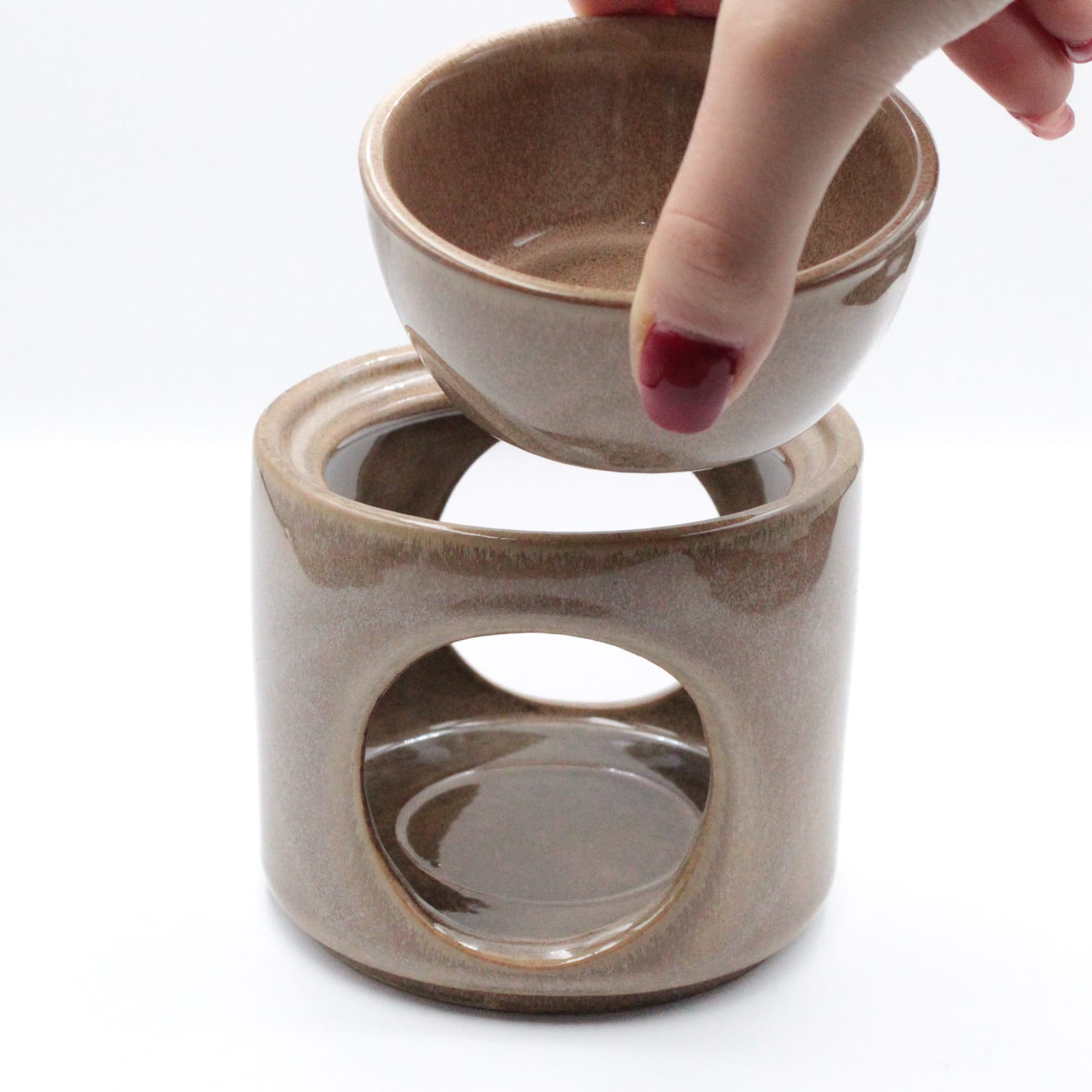 Miseczka ceramicznego kominka na wosk zapachowy widok z góry