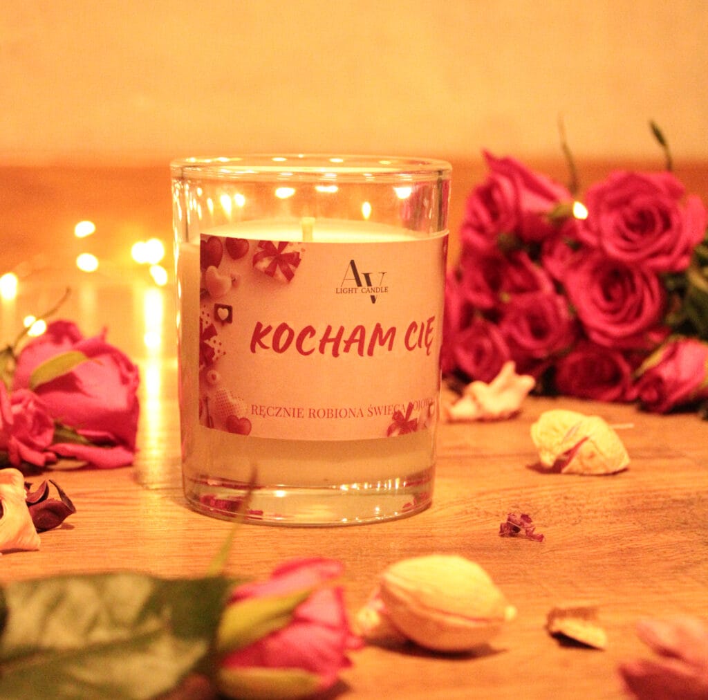Kocham Cię – świeca sojowa 200ml edycja walentynkowa